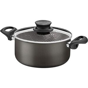 Caçarola Tramontina Paris em Alumínio com Revestimento Interno e Externo em Antiaderente Starflon Max Chumbo com Tampa de Vidro 20 cm 2,9 L