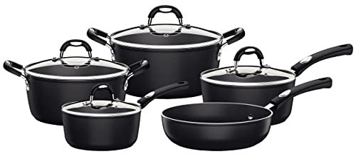 Tramontina Mônaco Jogo de Panelas 5 peças Antiaderente Preto Jogo de Panelas de Alumínio com Revestimento Interno de Antiaderente 5 Peças Tramontina Mônaco Preto