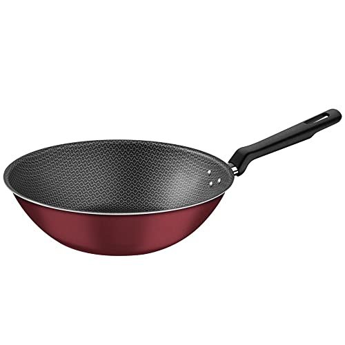 Wok Tramontina Loreto 28cm 3,6L Starflon Max Vermelho Wok Tramontina Loreto em Alumínio com Revestimento Interno e Externo Antiaderente Starflon Max Vermelho 28 cm 3,6 L